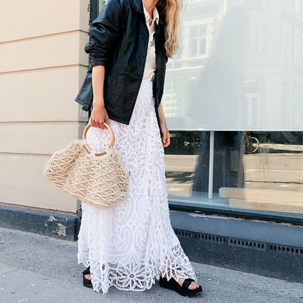 Free People Stevies Lace Maxi Skirt